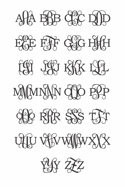 Diametric Wooden Monogram Examples