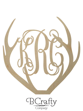 Wooden Antler Monogram