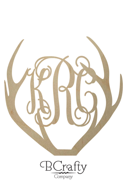 Wooden Antler Monogram