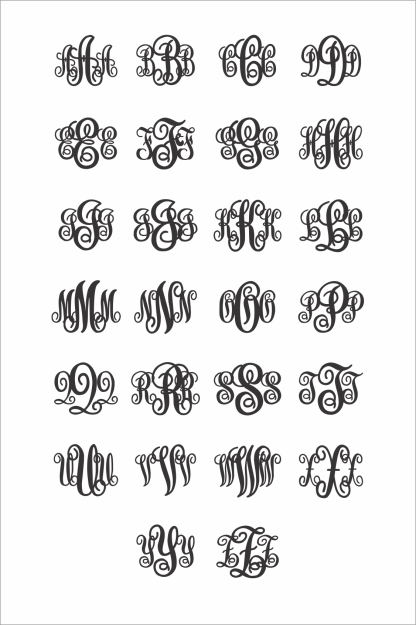 Wooden Monogram KK Examples