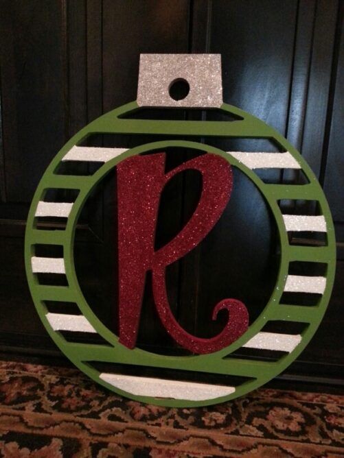 Wooden Ornament Ball Monogram Letter BCrafty Company
