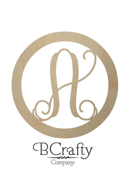 Vine with Circle Border Monogram