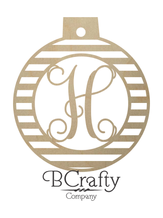 Wooden Ball Ornament with Letter