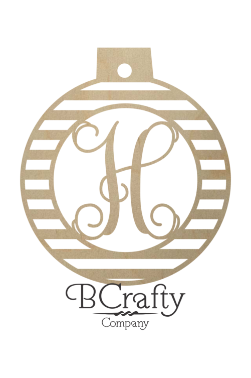 Wooden Ball Ornament with Letter