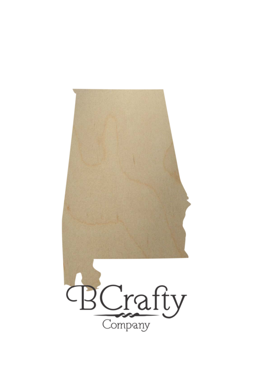 Wooden Alabama State Shape Cutout