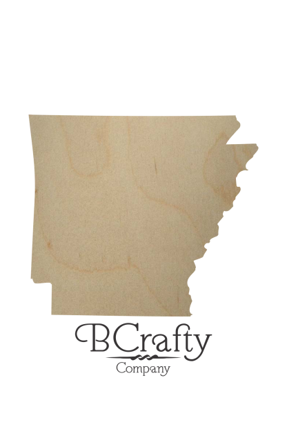 Wooden Arkansas State Shape Cutout