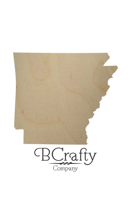 Wooden Arkansas State Shape Cutout
