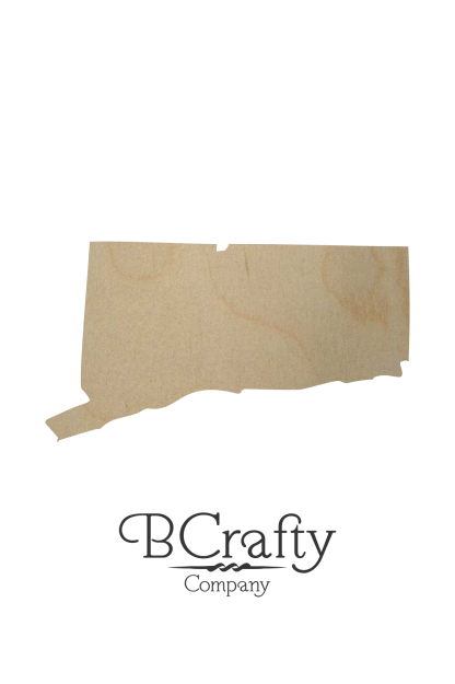 Wooden Connecticut State Shape Cutout