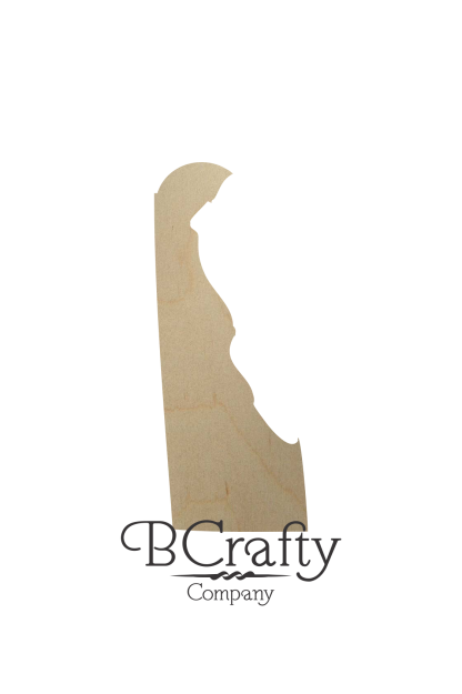 Wooden Delaware State Shape Cutout