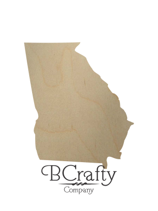 Wooden Georgia State Shape Cutout