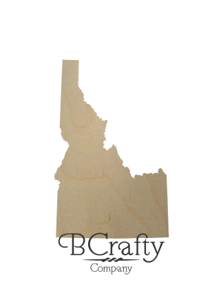 Wooden Idaho State Shape Cutout