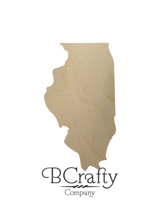 Wooden Illinois State Shape Cutout