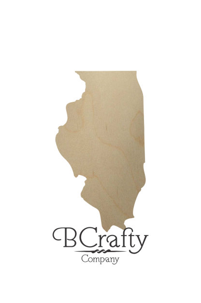 Wooden Illinois State Shape Cutout
