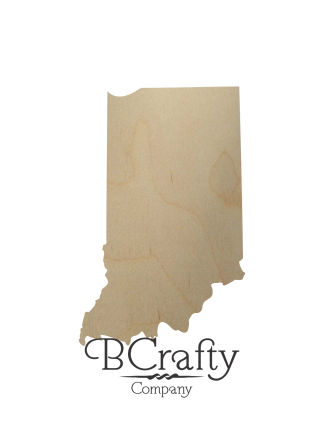 Wooden Indiana State Shape Cutout
