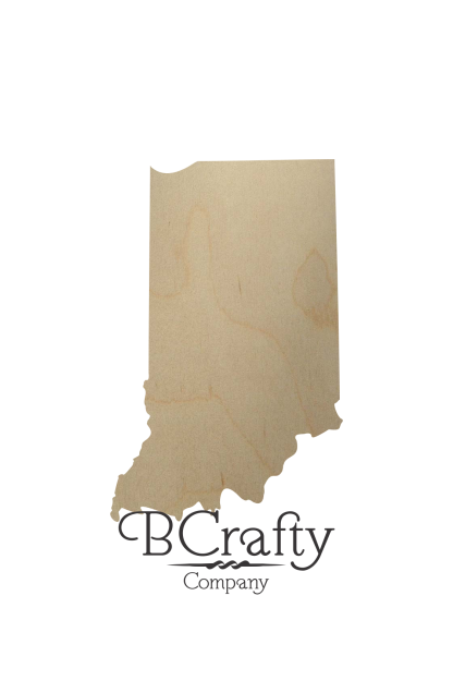 Wooden Indiana State Shape Cutout