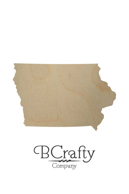 Wooden Iowa State Shape Cutout
