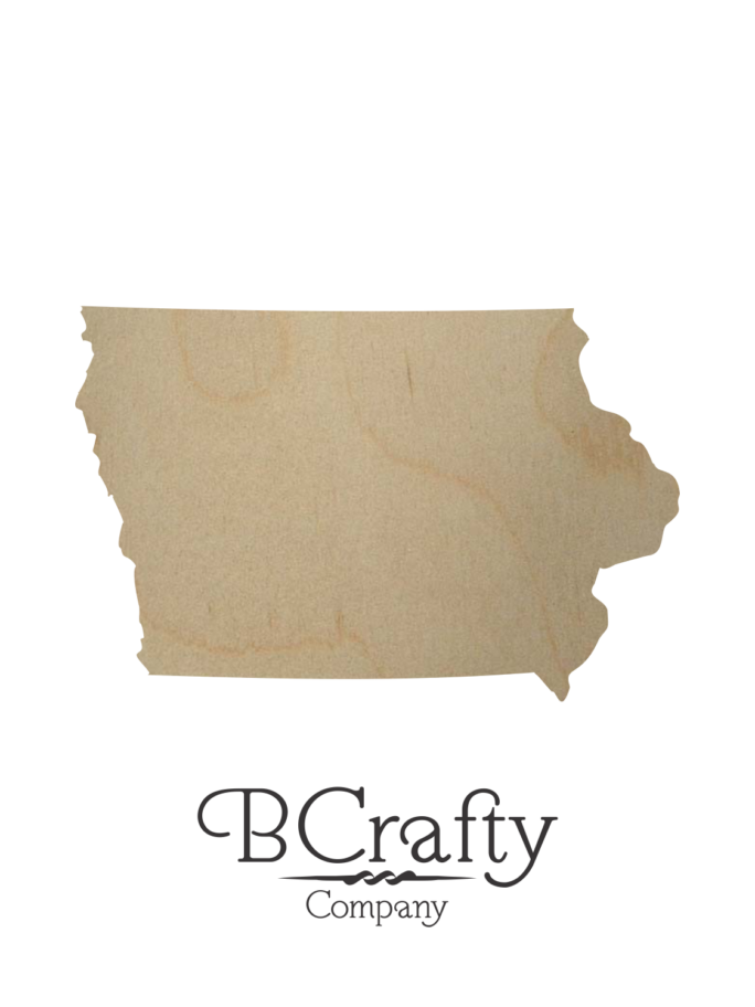 Wooden Iowa State Shape Cutout