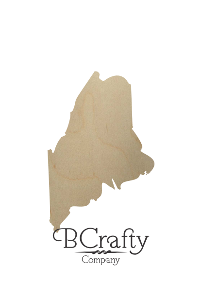 Wooden Maine State Shape Cutout
