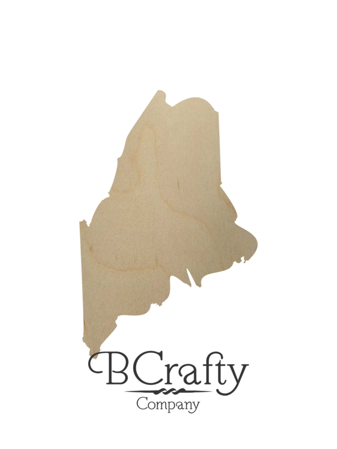 Wooden Maine State Shape Cutout