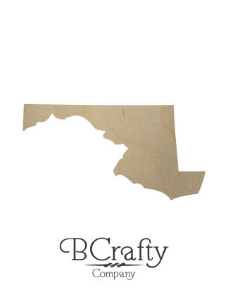 Wooden Maryland State Shape Cutout