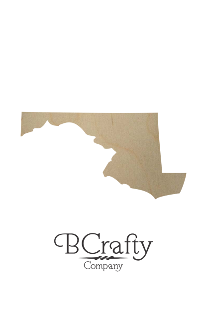 Wooden Maryland State Shape Cutout