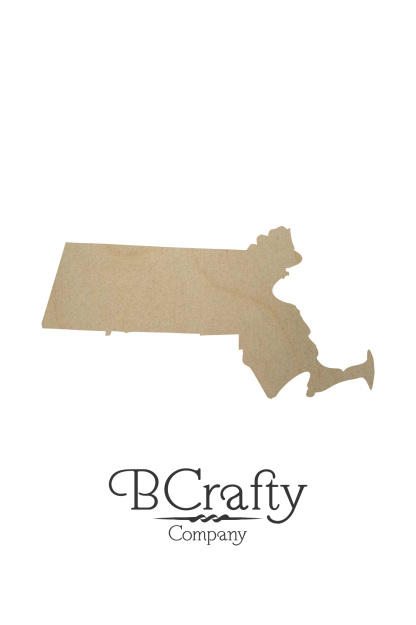 Wooden Massachusetts State Shape Cutout