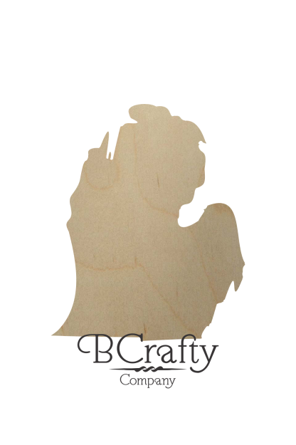 Wooden Michigan State Shape Cutout