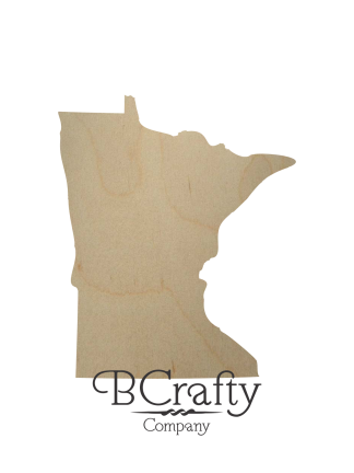 Wooden Minnesota State Shape Cutout