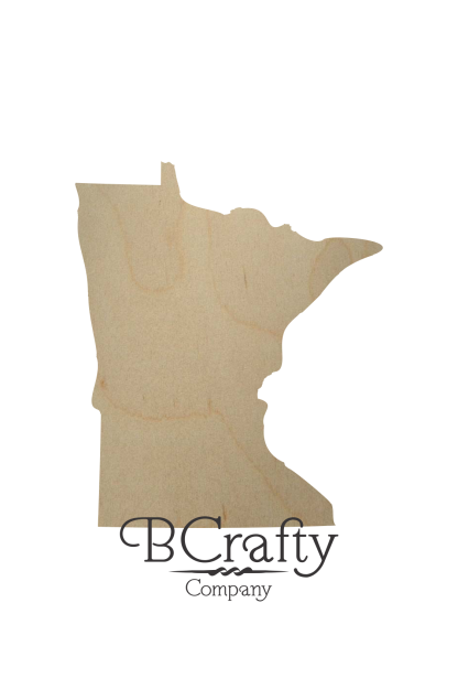 Wooden Minnesota State Shape Cutout