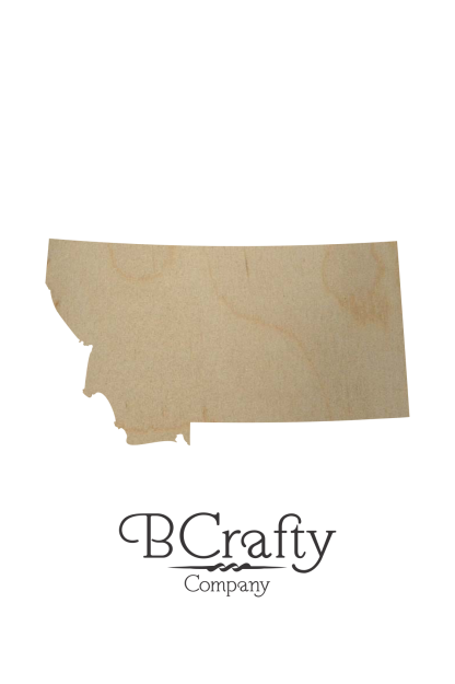 Wooden Montana State Shape Cutout