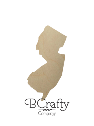 Wooden New Jersey State Shape Cutout