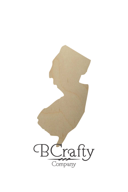 Wooden New Jersey State Shape Cutout