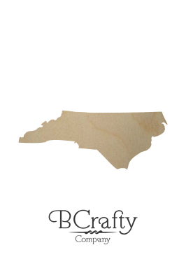 Wooden North Carolina State Shape Cutout