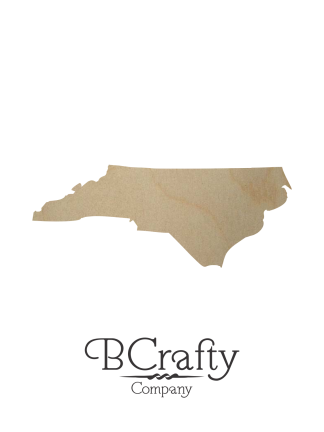 Wooden North Carolina State Shape Cutout