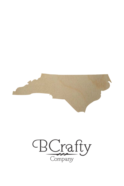 Wooden North Carolina State Shape Cutout