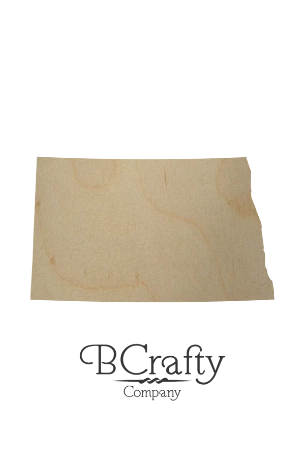 Wooden North Dakota State Shape Cutout