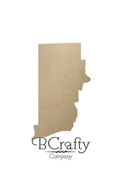 Wooden Rhode Island State Shape Cutout