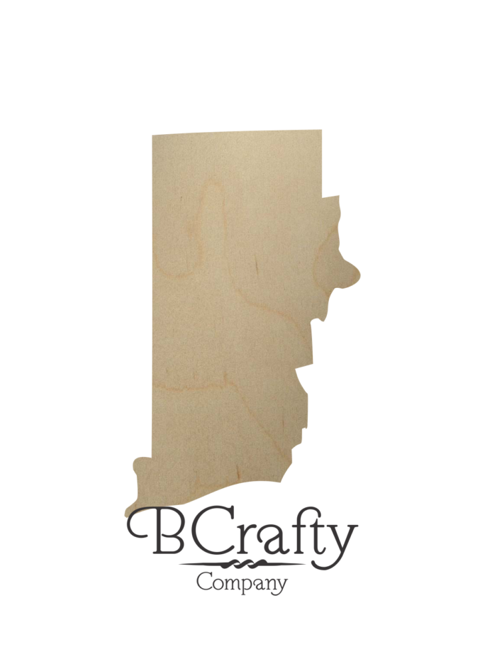Wooden Rhode Island State Shape Cutout