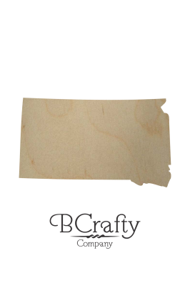 Wooden South Dakota State Shape Cutout