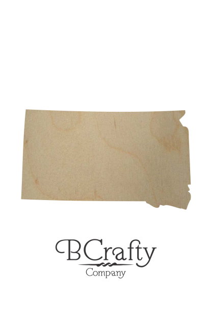 Wooden South Dakota State Shape Cutout