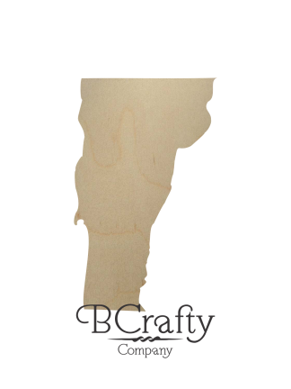 Wooden Vermont State Shape Cutout