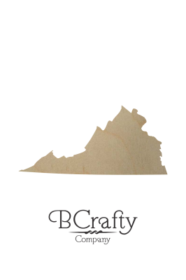 Wooden Virginia State Shape Cutout