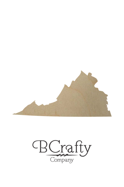 Wooden Virginia State Shape Cutout