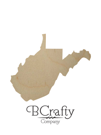 Wooden West Virginia State Shape Cutout