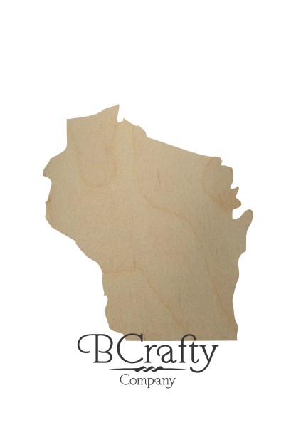 Wooden Wisconsin State Shape Cutout