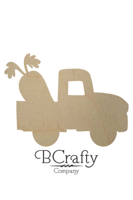 Wooden Truck w Carrot Cutout