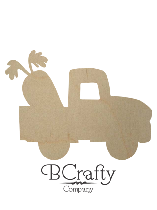 Wooden Truck w Carrot Cutout