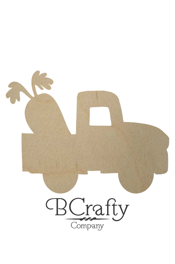 Wooden Truck w Carrot Cutout