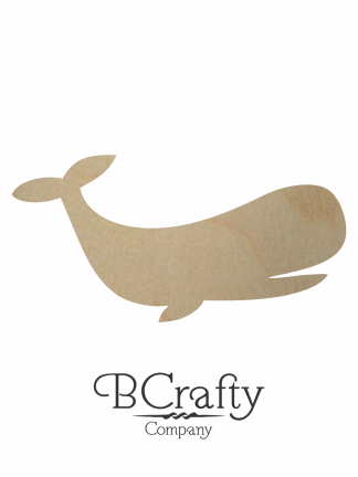 Unfinished Wooden Whale Cutout