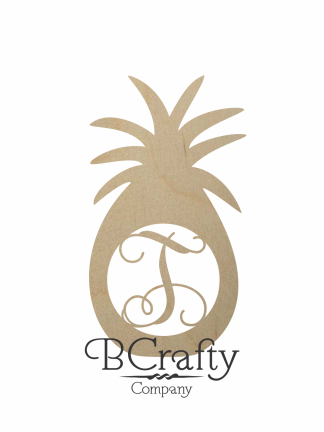 Wooden Pineapple Monogram